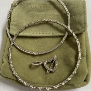Judith Ripka 925 sterling silver bangle bracelets
